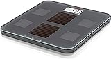 Soehnle Digitale Personenwaage Solar Fit mit Tages- und Kunstlichtfunktion, Körperwaage mit praktischer LCD-Anzeige, Waage ermittelt Gewicht, Körperfett- und Wasseranteil, keine Batterien notwendig