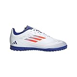 adidas Unisex-Kinder F50 Club Turf J (Little Big Kid) Sneaker, Weiß/Solarrot/Lucid Blue, 31 EU