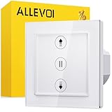 ALLEVOI Wlan Rolladenschalter, Smart Jalousieschalter mit Prozentfunktion, Kompatibel mit Amazon Alexa/Google Assistant/Siri, Neutralleiter erforderlich, 80x80 mm