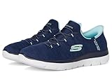 Skechers Summits Everyday Set Damen-Sneaker, freihändig, Navy Aqua, 40.5 EU