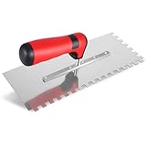 AOZBZ 8 mm Zahnglättekelle, Glättekelle Rostfreie, (280 * 107mm) Profi Edelstahl Glättekelle - Zahnspachtel zum Verlegen von Fliesen, Ergonomisch Griff