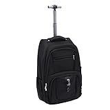OUBUBY Trolley Rucksack, Laptop Anhänger Reisekoffer Business Trolley Koffer Trolley Handgepäck Multifunktionaler Trolley Koffer 34*24*58 cm Geeignet für Reisen Zur Arbeit Geschäftsreise (Schwarz)