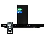 KKT KOLBE Dunstabzugshaube 90 cm | Inselhaube | Deckenhaube | Edelstahl | schwarz | Glas | WiFi Smart App | WLAN | SensorTouch Bedienung | FLAT-INSEL-6