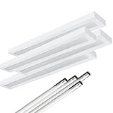 ELG Leuchten 4 x LED Aufbauleuchte 150cm 1-flammig Mikroprismatische Abdeckung inkl. 4x17,7W 3100lm (6500K)(Tageslicht) LED Röhren 175 lm/W Deckenleuchte Anbauleuchte optional Pendelleuchte
