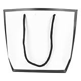 Schwarz-Weiße Einkaufstüten Mittlerer Größe, 10 Sets, Elegante Weiße Papier-Einzelhandelstüten, Partytüten, Wiederverwendbare, Geruchlose Kraftpapiertüten