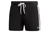 adidas Herren 3 Stripes Badeshorts, Black/White, M
