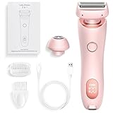 2024 Elektrisches Haarentfernungsgerät, 2-in-1 Schmerzloser Epilierer & Rasierer für Frauen, Wasserdichter Nass-/Trockentrimmer für Gesicht, Bikini, Achselhöhlen & Beine (Rosa)