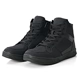 IRON JIA'S Motorradschuhe Herren Motorradstiefel für alle Jahreszeiten geeignet, wasserdicht rutschfest atmungsaktiv modisch und bequem Schwarz 44