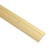 Gedotec Alu Übergangsprofil flach Bodenprofil Tür Übergangsschiene Laminat - Parkett - Vinyl uvm. | Breite 37 mm | Türschwelle gelocht | Aluminium Messing eloxiert | 1 Stück - Ausgleichsprofil 100 cm