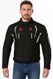Motorradjacke Herren – Robuste Bikerjacke mit Protektoren & Reflektoren,Komfortabel & Sicher bei jedem Wetter,Motorradjacke Herren Textil (DE/NL/SE/PL, Alphanumerisch, S, Regular, Regular, BLACK)
