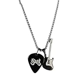 YANBOYI Punk Rock Gitarre Plektrum Halskette Stabiler Edelstahl Anhänger Mode Dekoration für Musikliebhaber und