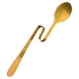 Toyvian Edelstahl Trinklöffel mit Gebogenem Griff zum Aufhängen Runde Mischlöffel für Kaffee Tee und Desserts Kratzfest Poliert und Langlebig Dekorative Küchenhelfer