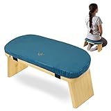 Florensi Meditationsbank - Meditationsbank Klappbar - Ergonomischer Bambus Meditationshocker - Stabiler Meditationsstuhl mit Meditationskissen zum Knien & Sitzen - Tiefere & Längere Meditation