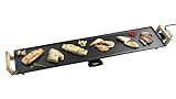 Bestron elektrischer Tischgrill, XXXL Plancha-/Teppanyaki-Grillplatte mit Antihaftbeschichtung, Grillspaß für bis zu 10 Personen, extra lange Grillfläche, 2.000 Watt, Farbe: Schwarz