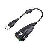 Praktische externe USB-Soundkarten für Gaming-Headset, Kopfhörer, Laptop, kein Treiber erforderlich, 5Hv2-Kanal-Konverter