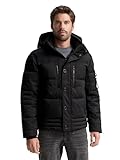 TOM TAILOR Herren 1046971 Pufferjacke mit Abnehmbarer Kapuze, 29999-Black, M