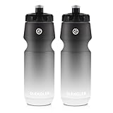 GLEKGLEK Trinkflasche Fahrrad 750ml BPA Frei, Auslaufsicher Sportflasche, Spülmaschinengeeignet, für Outdoor Fitnessstudio Wandern Radfahren (Schwarz Weiß) - 750 ml x 2