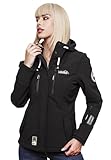 MARIKOO Damen Softshell Jacke Winterjacke wasserabweisend Outdoor B864 [B864-Kl.zicke-Schwarz-Gr.L]