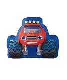 United Labels Blaze und die Monster-Maschinen Kissen - Monstertruck Plüsch Dekokissen Zierkissen Kopfkissen Blau 37 x 26 cm