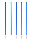 SPORTIKEL24 Slalomstangen 100 cm – ø 32 mm – 5er-Set mit Metallspitze – Blau – Trainingsstangen für Agility, Fußball & Koordinationstraining