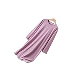 Klaisy Thermo-Stillnachthemd, elastisch, atmungsaktiv, für kaltes Wetter, Komfort, Schwangerschaft, Nachtwäsche mit integriertem BH, violett, XXL