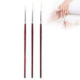 Nagel Pinsel Set, 3 Stück Nagel Liner Pinsel, Bürste, Nail Art Dekorative, 11 mm Liner Brush für Marmorierwerkzeuge Anfänger Lernen Werkzeuge
