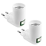 Akynite Lampenfassung E27 mit Schalter ohne Kabel für Leuchtmittel LED, Klein Küchenlampe 230V, Spot E27 Leselampe, Lampenfassung Kurz für Garagenlampe Wandleuchte, 2 Stück (ohne birne)
