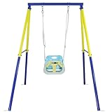 CCLIFE Babyschaukel mit Schaukelgestell Kinderschaukel Schaukelgerüst Outdoor und Indoor Verstellbar Ab 2 Jahren ZERRO