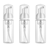 3 Stück Schaumspender,Reisegröße klar Leere Flasche,Schaumseifenspender Leere,50 ml Klar Schäumende Plastik Pumpflasche Schaum Pumpe Flasche,Nachfüllbar Container kleine,für Kosmeti,Reisen