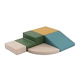 IGLU SOFT PLAY Corner Climber 5 pcs Softbausteine Riesenbausteine Schaumstoffbausteine Großbausteine (Pastel Sea)