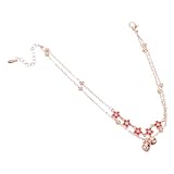 Abaodam Verstellbares Boho Fußkettchen Damen Doppelreihig mit Glocken Sommer Schmuck für Mädchen Einstellbare Knöchelarmbänder Traditionelles Design für Urlaub und Alltag