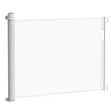 NAIZY Türschutzgitter Rollo 0-150cm Treppenschutzrollo Baby Treppenschutzgitter und Hund Türgitter Einziehbares Tür Ausziehbare Hundebarrieren für Innen und Außenbereich - Weiß