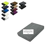 EXKLUSIV HEIMTEXTIL Frottee Spannbettlaken Marke 90 x 200 cm 80% Baumwolle, 20% Polyester Öko - Tex Zertifiziert, Markenqualität, Matratzenhöhe bis 25 cm, Grau