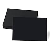 Aililong Tonpapier Schwarz 300g/m² - 100x Karteikarten A6 Blanko Bastelkarton Moderationskarten Fotokarton Schwarze Pappe für Post-/Grußkarten, Einladungen, DIY-Projekte - 10,5x14,8cm.