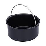 Phefop Friteusenzubehör, Kuchenfass, Antihaftbeschichtetes Küchenwerkzeug, Pizzapfanne Zum Backen von Desserts und Herzhaften Gerichten (8 Zoll)
