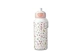 Mepal - Trinkflasche Pop-up Campus - Wasserflasche - Little Dutch - Auslaufsichere Flasche für die Schule - Wiederverwendbar - BPA-frei & Spülmaschinenfest - 400 ml - Flowers & Butterflies