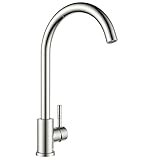 Ulytid Hochdruck Wasserhahn Küche, Küchenarmatur SUS304 Edelstahl, 360° Drehbar U-Form Armatur Küche Einhebelmischer, Spültischarmatur Mischbatterie mit Hoher Auslauf, Gebürsteter Nickel Grau