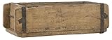 Alte Ziegelform 32x15x9,5 cm - Ein-Kammer - Vintage Holzkiste mit Metallbeschlägen - Echte, benutzte Form aus Indien aus Altholz gefertigt - Jedes Stück ein Unikat