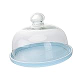 MAGICLULU 1 Satz Matte Fruchtscheibe Bausatz Tabletts Käseglocke mit Deckel Stand dekorativ kaffeeservice kaffeeservies Restaurants Kuchen Party-Dessert-Halter Küchenversorgung Keramik Blue