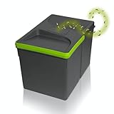 WUITOKI Biomülleimer Küche mit Deckel und Duft-Filter, 12l, groß, spülmaschinenfest, anthrazit, Kunststoff Komposteimer, 31x21x22(H) cm