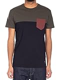 IRIEDAILY Herren Bio-Baumwoll T-Shirt mit Brusttasche - Block Pocket Tee in Night Olive, M