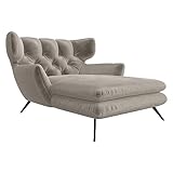 piolo Claire Longchair, 126x160x95 cm in Velvet Sand, 120kg maximale Belastbarkeit, bequemer Liegesessel, Bezug in edler Samtoptik, hochwertiger Veloursstoff, EIN Blickfang für Ihr Wohnzimmer