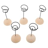 Hemobllo 5 Stück Luftpflanzenhalter Spiralständer aus Metall mit Holzsockel Dekorative Pflanzenständer für Tillandsien Wetterfeste Blumensäulen für Balkon Büro und Zuhause