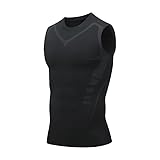 Smatstyle Kompressionsshirt Tank Top Herren Ärmelloses Laufshirt Atmungsaktives Funktionsshirts Sports Trainingsshirt Fitness (DE/NL/SE/PL, Alphanumerisch, L, Regular, Regular, Schwarz)