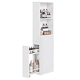 VASAGLE Badezimmschrank hoch, Hochschrank, Badschrank schmal, freistehend, mit Schubladen und höhenverstellbarer Ablage, für kleine Räume, modern, klassikweiß BBK567T14