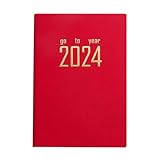Tagesplaner 2024, Lederplaner, Notizbuch, Wochenplaner, Monatliche Seite für Terminbuch, Tagebuch, Notizbuch