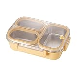 Generisch Clunch Containers | Edelstahl | 3-Fach Brotdose Für Schule Kindergarten Reise Picknick Unterwegs