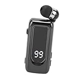 MENDUNER Versenkbares Kabelloses Headset Kopfhörer, Stereo Earphone Geräusch Mic Clip auf Ohrhörer, LED Power Display, 18 Stunden Gesprächszeit, (Black)