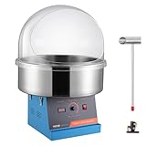 VEVOR Elektrische Zuckerwattemaschine, 1000 W Zuckerwattegeräte, Kommerzielle Zuckerwattemaschine mit Abdeckung, Edelstahlschüssel & Zuckerlöffel, Perfekt für Familienfeiern, Partys (Blau)