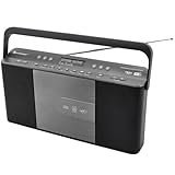 Soundmaster RCD1870SW tragbares Digitalradio mit CD-Player DAB+ UKW-RDS USB Wecker Hörbuch Einschlaffunktion Küchenradio - extrem schmale Bauweise